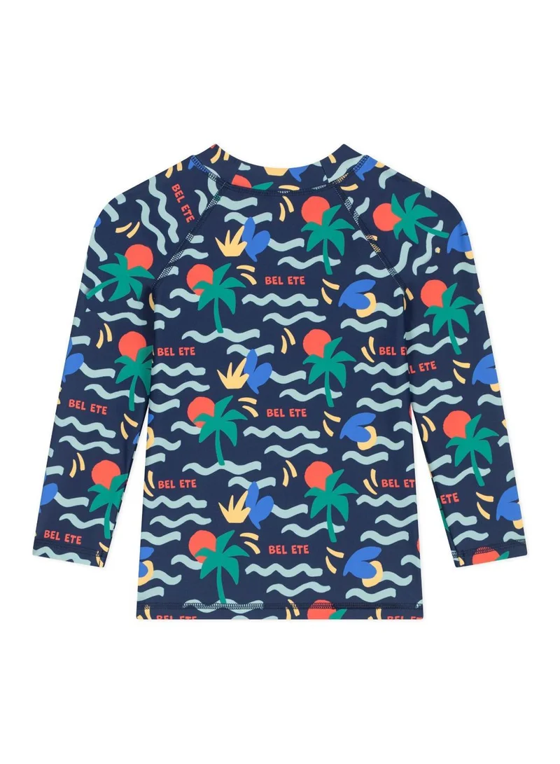 بيتي باتو Children's long-sleeved printed UV protection swim T-shirt